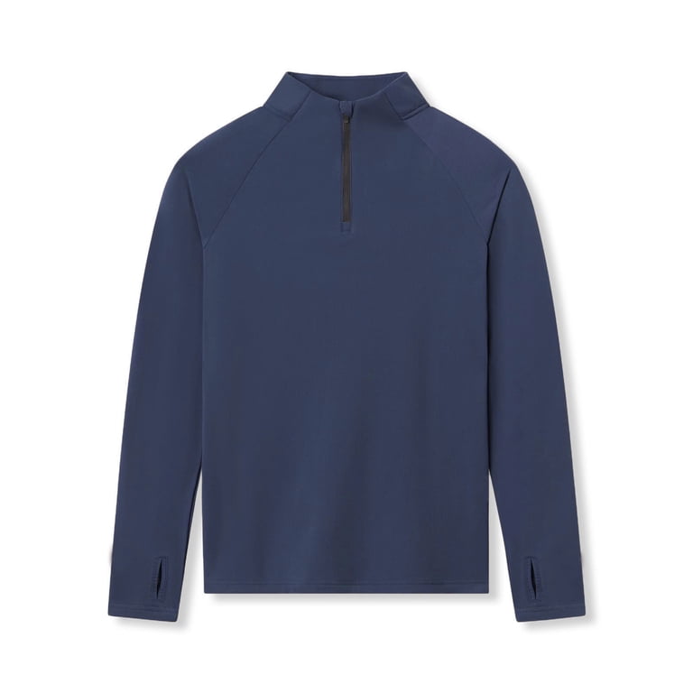 APEXFWDT Men's Long Sleeve Half-Zip Stand Collar Top Slim Fit