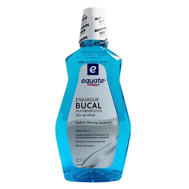 Enjuague bucal Equate sin alcohol sabor menta intensa 1 l
