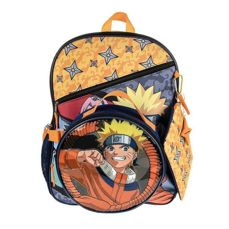 Naruto Shippuden Kids’ Backpack with 2024 Lunch Bag 4-Piece Set