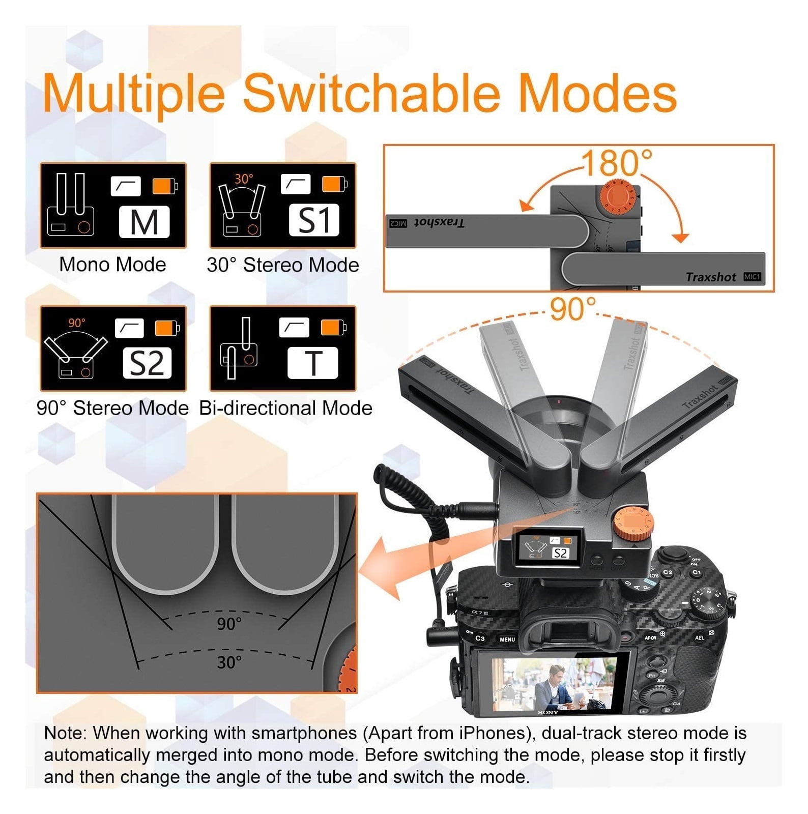 Condenser Microphone Transformable Microphone Super Cardioid Shotgun Mic Multi-funtional Mic