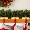 thumbnail image 3 of Northlight Set of 3 Metal and Wood “JOY” Weighted Christmas Stocking Holder 6“, 3 of 9