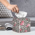 thumbnail image 6 of Sikiie Rose Mix Leopard 3 Leather Tissue Box Cover Square, tissue box holder, Tissue Box with Bottom Belt-5.2”x5.2”x5.2”, 6 of 7