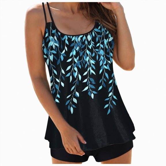 KPOPLK Bandeau Tankini Swimsuits for Women Tummy Control Slim Fitted Swimwear Strapless 2 Piece Bathing Suit Size S,Black