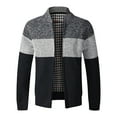 thumbnail image 1 of Cardigan pour Hommes Cardigan Décontracté Épais pour Hommes Veste à Coutures Colorées Col Haut M-TTG, 1 of 9