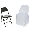 thumbnail image 2 of Efavormart 100 PCS White Linen Polyester Folding Chair Cover Dinning Chair Slipcover For Wedding Party Event Banquet Catering, 2 of 9
