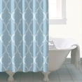 thumbnail image 4 of Light Blue Geometric Quatrefoil Pattern Shower Curtain 72"x84" ,Bathroom Decorative Shower Curtains Set with 12 Hooks,Modern Waterproof Washable Shower Curtain, 4 of 6