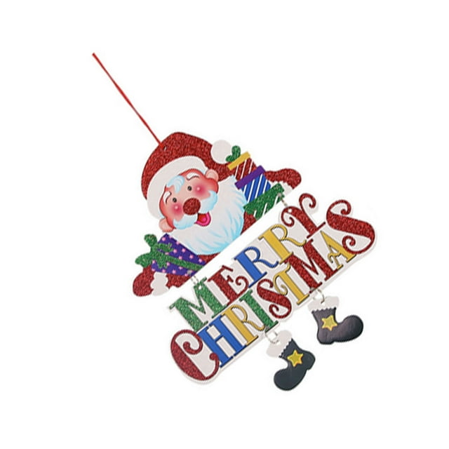 Inteprter Feliz Navidad placa de la puerta delantera cartel colgante decoración ornamento fiesta decorativa hogar salón dormitorio centro comercial Kits de decoración para fiestas Papá Noel Inteprter HA069299-01