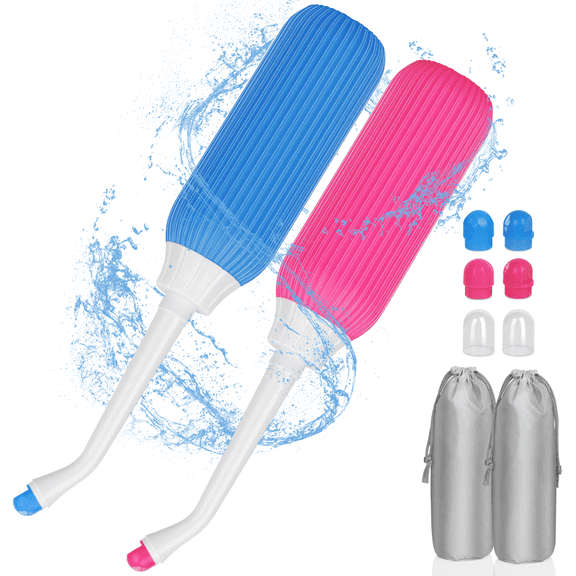 PHANCIR Portable Bidet Bottle 2 Pack, 500ml Large Capacity with 2 Nozzles, Leak-Proof & Easy Squeeze, for Daily Use