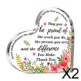 thumbnail image 1 of Placa de recuerdo,Regalo de agradecimiento para mujeres regalo inspirador,Adorno de aniversario de agradecimiento Placa de recuerdo,Decoración de escritorio Acrílico Corazón Regalo de, 1 of 7