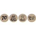 thumbnail image 2 of Darling Souvenir Cheers 70th Birthday Custom Name Stickers 190 Pcs Candy Labels Party Favor-Brown, 2 of 2
