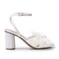 thumbnail image 4 of DREAM PAIRS - Sandalias de tacón con nudo de lazo para mujer, tacón alto y grueso, puntera abierta, correa al tobillo, para boda, fiesta nupcial, 4 of 5