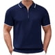 thumbnail image 1 of Camisas de Vestido para Hombre de Manga Corta Viscosa 1/4 Cremallera, Camiseta de Punto Casual con Rayas Y Cuello de Giro para la Oficina, el Golf Y el Uso de Negocios, 1 of 8