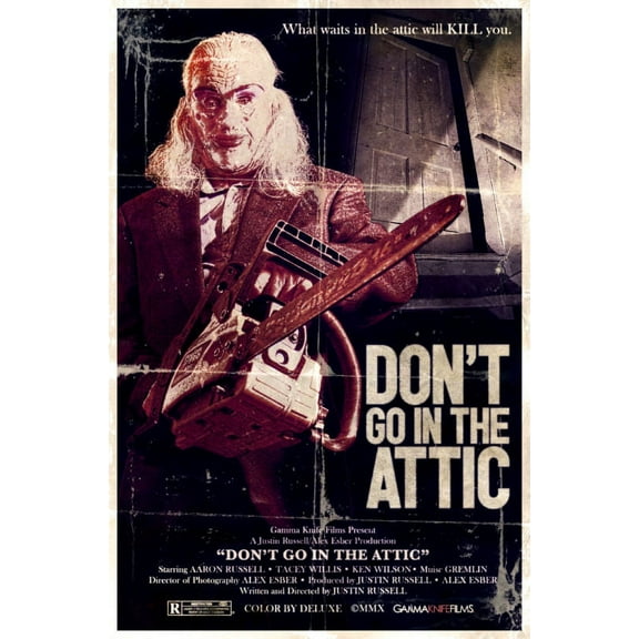 Dont Go In Attic Movie Poster 12x16 Print on Metal Sign 12in x 16in Square Adults Poster Time