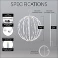 thumbnail image 3 of LED Light Ball - Indoor/Outdoor Christmas Light Balls, Light Spheres Outdoor/Sphere Light Fold Flat Metal Frame (16", White Frame/Warm White Lights), 3 of 9