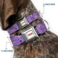 thumbnail image 2 of Cartoon Network Pet Collar, Dog Collar Metal Seatbelt Buckle, Adventure Time Lumpy Space Princess Expressions Lavender, 16 to 23 Inches 1.5 Inch Wide, 2 of 8