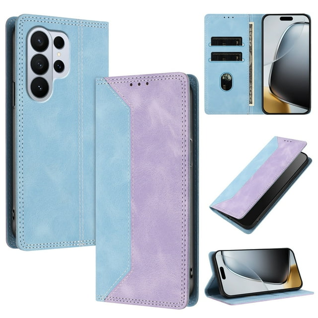 Phone Case for Samsung Galaxy S26 Ultra FOXDOCK Premium Leather,Creative Dual-Color Cover with Card Slot,Shockproof