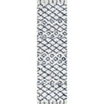 thumbnail image 3 of JONATHAN Y LONDON SHAG 2 x 8 Runner Rug, Algaida Moroccan Diamond - Beige/Navy, SHG104B-28, 3 of 8