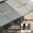 thumbnail image 4 of Outsunny 12' x 19' Outdoor Pergola with Adjustable Louvered Roof, Curtains and Netting, All Aluminum Frame, Dark Gray, 4 of 10