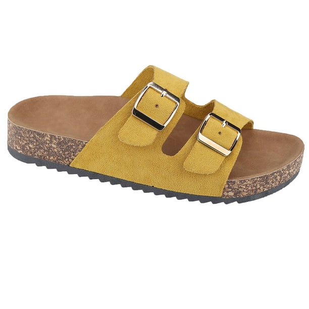 women's casual buckle straps sandals flip flop platform footbed sandals