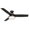thumbnail image 2 of Hunter 52 inch Indoor Ceiling Fan with LED Light and Remote Control - Bronze Ceiling Fan, Standard Mount, 3 Blades, For Bedroom, Living Room, or Kitchen - Sentinel 59210, Premier Bronze, 2 of 16