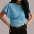thumbnail image 4 of MAIHAN Women Oversized Tshirt Half Sleeve Summer Tees Soft Basic Tees Womens Summer Tops Lightweight Blend Loose Fit Casual Beach Cover Up, 4 of 5