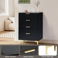 thumbnail image 7 of KIGOTY 4 Drawer Dresser for Bedroom, Modern Tall Dresser Storage Cabinet, Wood Chest of Drawers, Bedroom Dressers, Storage Organizer Unit for Living Room, Hallway, Entryway (Black-Gold), 7 of 7