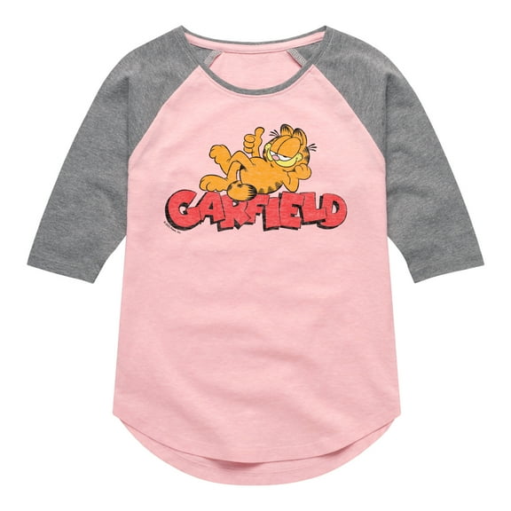 Garfield - Garf Laying - Toddler & Youth Girls Raglan Graphic T-Shirt