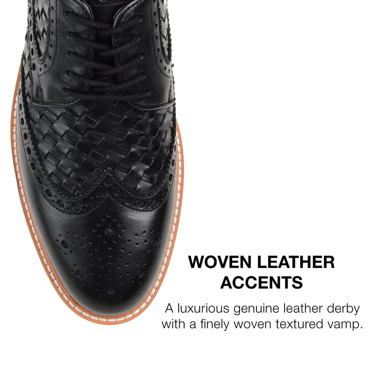 Thomas & Vine Men\'s Radcliff Comfort Foam Lace-Up Woven Wingtip Shoe Black 10 M Thomas & Vine Men Radcliff Comfort Foam Woven Wingtip Shoe  main image 3
