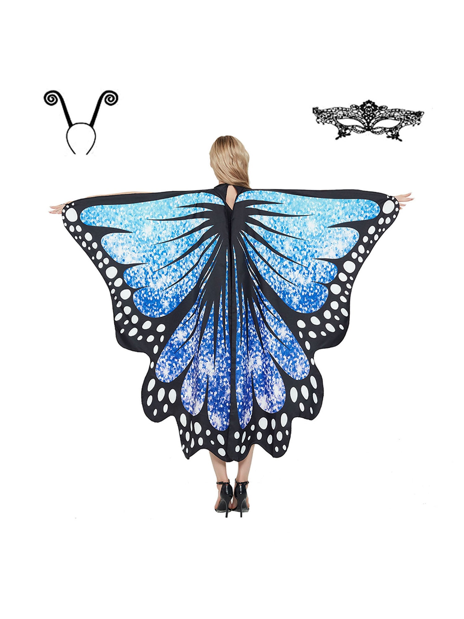 1pc Butterfly Wings Costume Cape Adult Women Teen Girls Halloween Fancy Dress