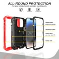 thumbnail image 3 of Compatible with iPhone 14 Pro Case 6.1 Inch 2022, Hybrid 2 in 1 Hard PC Soft TPU Heavy Duty Rugged Bumper Shockproof Full-Body Protective Cover with Finger Ring Kickstand,Red/Black, 3 of 5