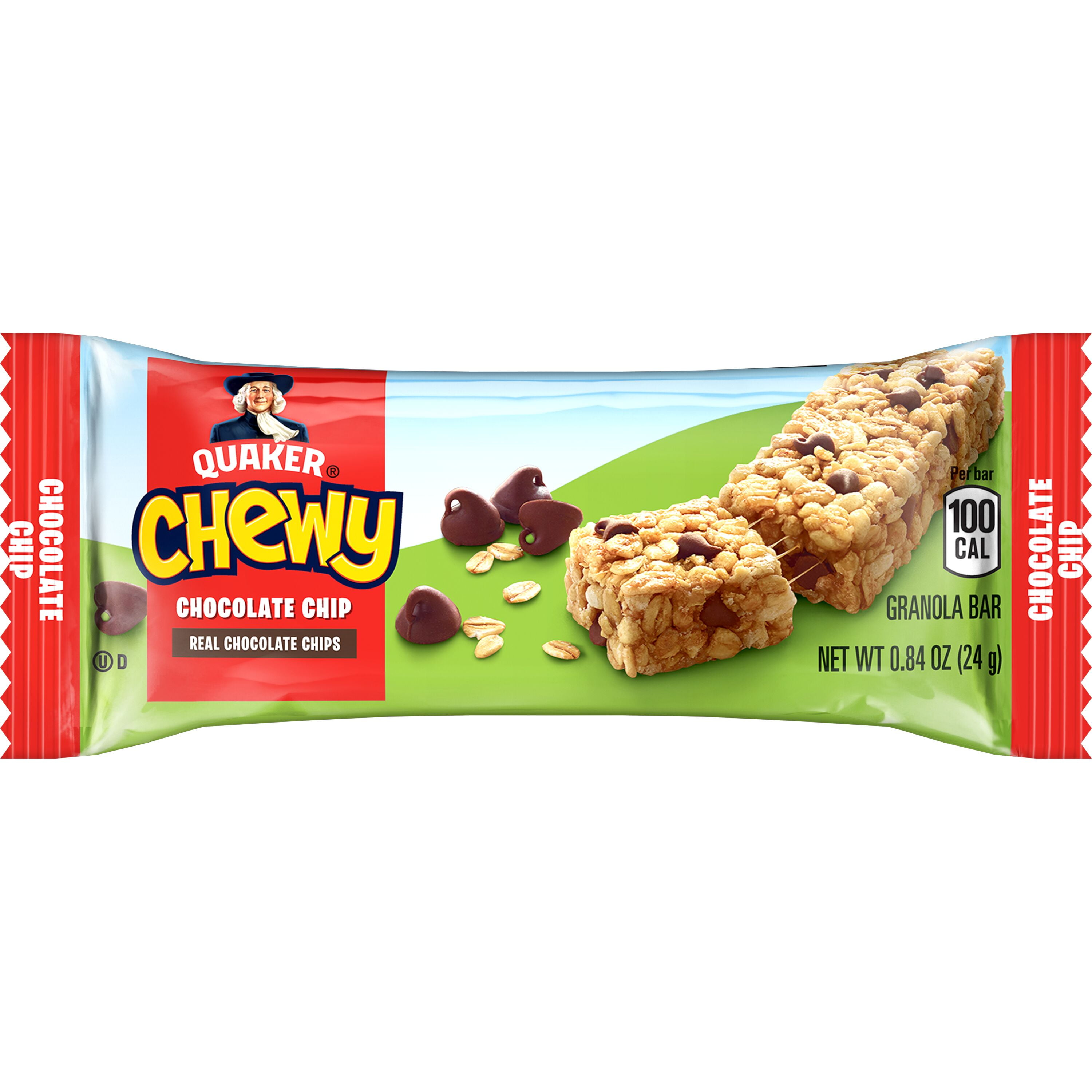 (12 pack) Quaker Chewy Chocolate Chip Granola Bars, 8 Count, 0.84 oz Bars