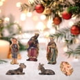 thumbnail image 5 of Juego de estatuas de Belén de 11 piezas, cuna de Navidad, bebé Jesús, Sagrada Familia, figura religiosa, estatua de resina de Iglesia de pesebre, 5 of 5