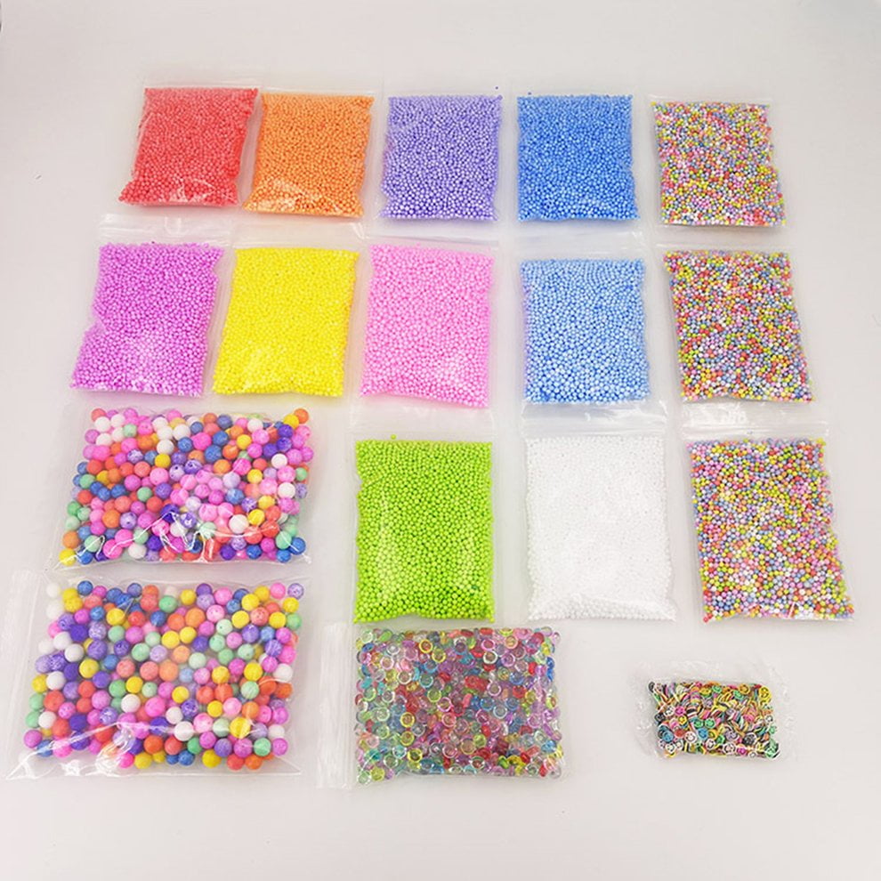 NEW 17 Pack Slime Beads Charms Fishbowl Beads Foam Balls Fruit Slices ...