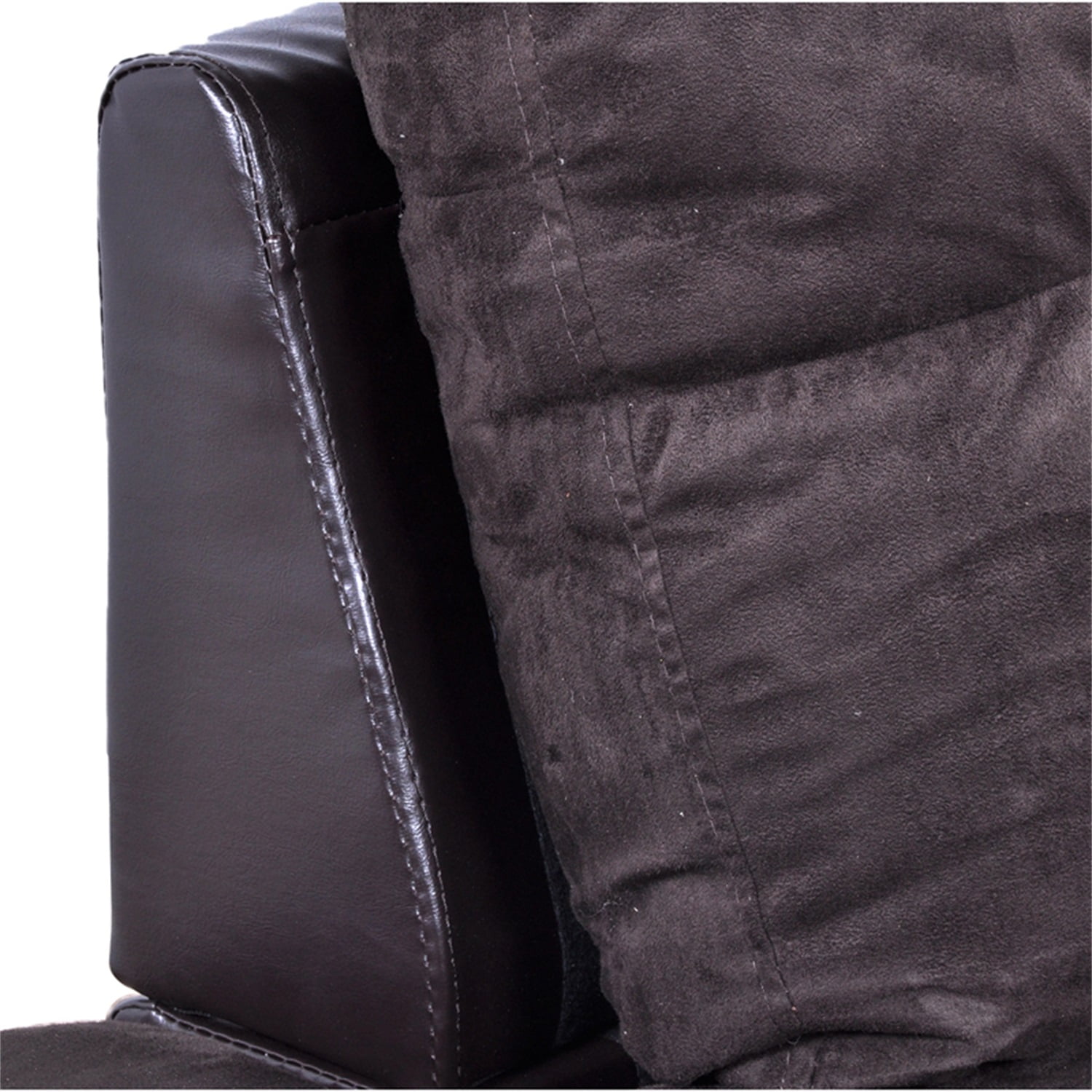 Hommoo Modern Flannel and PVC Sectional Couches and Sofas Set,L Shaped Couch Living Room Furniture Sets, Left Side, No Ottoman, Dark Brown