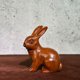 thumbnail image 1 of Ebony wood carved rabbit figurine, a wooden animal zodiac rabbit decoration for home living room and entryway., 1 of 4
