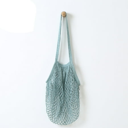 Reusable Fruit String Grocery Shopper Cotton Tote Mesh Woven Net Shoulder Bag