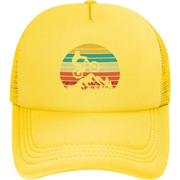 Mountain Biking Downhill Mountain Baseball Cap Adjustable Classic Vintage Low Profile Washed Polyester Dad Hat for Men