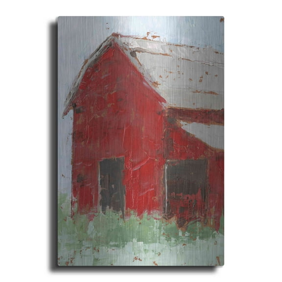 Luxe Metal Art 'Big Red Barn II' by Ethan Harper, Metal Wall Art, 24"x36"