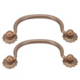 thumbnail image 2 of 2 Set Brass Pull Handle Bronze Retro Flower Shape Delicate Elegant Cabinet Handle Furniture Pull, 2 of 5