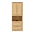 thumbnail image 3 of Euroco Modern 2 Door Armoires, Wood Wardrobe with Drawers, Cabinet and Shelves, White, 3 of 7