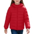 thumbnail image 3 of Unisex Kids Jacket Hooded Padded Coat Full Zip Long Sleeve Warm Winter Outerwear with Zipper Side Pockets for Boys Girls, 3 of 9