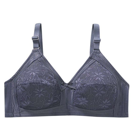 Brglopf Women Floral Lace Wireless Everyday Bras No Underwire Push Up Full-Coverage Bralettes Supportive T Shirt Bra Blue M