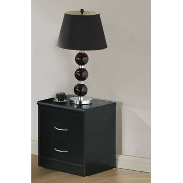Hodedah 2 Drawer Nightstand Black Walmart Com Walmart Com