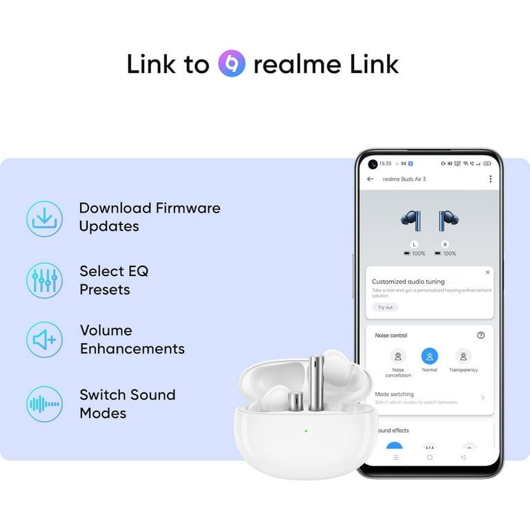 ▷ realme Buds Air 3 Headphones Wireless In-ear Music Bluetooth White