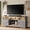 Gray Oak, variant on Farmhouse LED TV Stand for 65 Inch TV, Entertainment Center with Power Outlet, Media Console with Storage Cabinets and Shelves, Walnut