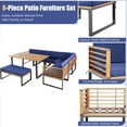 thumbnail image 4 of Gymax 8PCS Patio Dining Set Acacia Wood L Shaped Sectional Sofa Set w/ Navy Cushions, 4 of 6