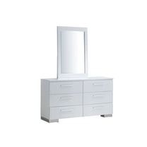 Bowery Hill 2-Piece Contemporary Wood Dresser and Mirror in White