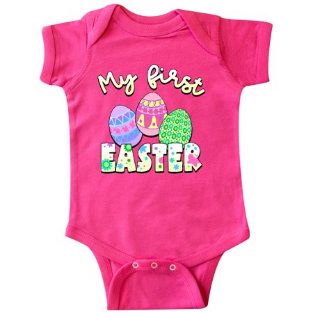

Inktastic My 1st Easter Colorful Decorated Eggs Gift Baby Boy or Baby Girl Bodysuit