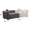 thumbnail image 3 of Newboti Furniture 87.4" Premium Velvet Sofa 3-Seater Loveseat, Modern Bubble Upholstered Couch with Metal Base Legs and 2 Pillows for Living Room, Bedroom. 12011, 3 of 5