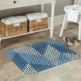 thumbnail image 7 of Rateoe Cozy Knitted Blue Chevron Pattern Flannel Door Mat Indoor Outdoor Entrance, Waterproof All-Weather Doormat,Fade Resistant, Low Profile Entryway Mat 16x24in, 7 of 7